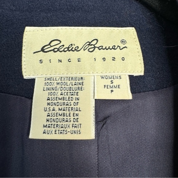 Eddie Bauer Navy Blue 100% Wool Blazer Jacket Women's Size Small - Picture 4 of 6